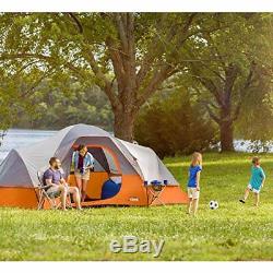 Large Family Camping Tent Equipment 9 Person Roomy Extended Dome Tent 16' x 9