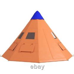 Large Family Party Camping Tent with Carrying Bag Outdoor 6-7 Person Gift Orange