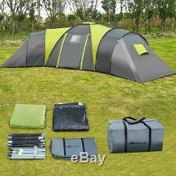 Large Family Premium Tent 9 Person 3 Bedroom Camping Outdoor Awning Waterproof