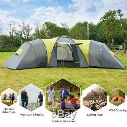 Large Family Premium Tent 9 Person 3 Bedroom Camping Outdoor Awning Waterproof