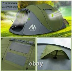 Large Family Tent 4 Person Camping Instant Pop Up Tents Waterproof Double Layer