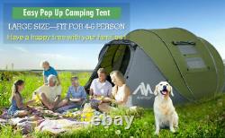 Large Family Tent 4 Person Camping Instant Pop Up Tents Waterproof Double Layer