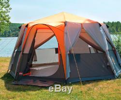 Large Family Tent 8 Man Person Octagon Hiking Festival Travel Camping Gear