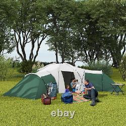 Large Family Tent with 3 Bedroom, Living Area and Porch for 6-9 Person, Green