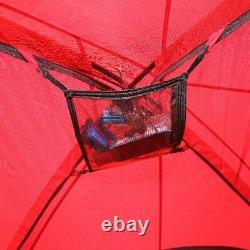 Large Outdoor Camping Tent, 10-Person 3-Room Cabin Screen Porch Waterproof Red