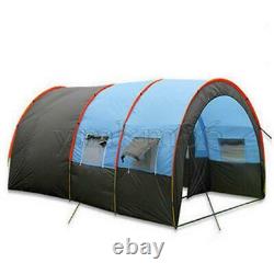 Large Outdoor Double Layer Tent Tunnel Camping Family Travel Tent 8-10 Person