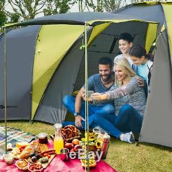 Large Premium 9 Person 3+1 Room Camping Tent Outdoor Family withAwning Waterproof
