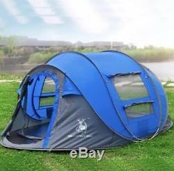 Large Tent 4 People Auto Throw Tent Outdoor Auto Set Up Waterproof Camping GREEN