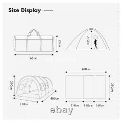 Large Tent Outdoor Double Layer Tunnel Camping 8-10 People Family Party Tent