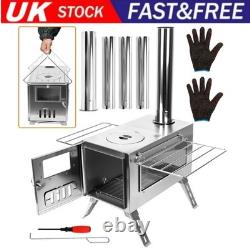 Large Tent Stove Portable Wood Burning Stove Stainless Steel for Camping Hunting