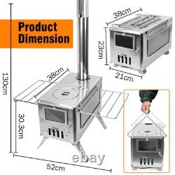 Large Tent Stove Portable Wood Burning Stove Stainless Steel for Camping Hunting