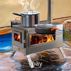 Large Tent Stove Portable Wood Burning Stove Stainless Steel for Camping Hunting