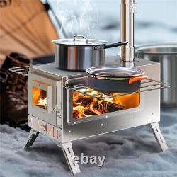 Large Tent Stove Portable Wood Burning Stove Stainless Steel for Camping Hunting