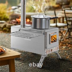 Large Tent Stove Portable Wood Burning Stove Stainless Steel for Camping Hunting