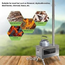 Large Tent Stove Portable Wood Burning Stove Stainless Steel for Camping Hunting