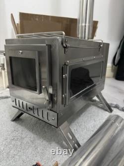 Large Tent Stove Portable Wood Burning Stove Stainless Steel for Camping Hunting