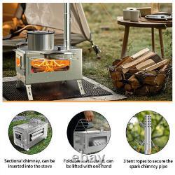 Large Tent Stove Portable Wood Burning Stove Stainless Steel for Camping Hunting