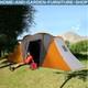 Large Tunnel Camping Tent With 2 Bedrooms Living Area 2000mm Waterproof 4-6 Man