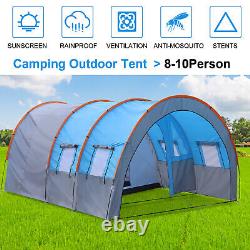 Large Tunnel Tent 8-10 Person Huge Family Tent House for Outdoor Camping Party