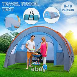 Large Tunnel Tent 8-10 Person Huge Family Tent House for Outdoor Camping Party