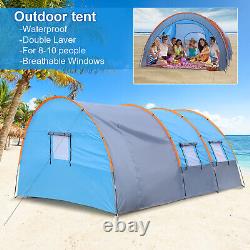 Large Tunnel Tent 8-10 Person Huge Family Tent House for Outdoor Camping Party