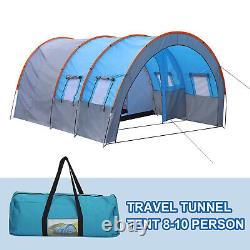 Large Tunnel Tent 8-10 Person Huge Family Tent House for Outdoor Camping Party