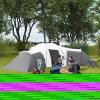 Large Tunnel Tent With 3 Bedroom, Living Area And Porch For 6-9 Person