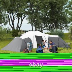 Large Tunnel Tent with 3 Bedroom, Living Area and Porch for 6-9 Person