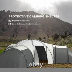 Large Tunnel Tent with 3 Bedroom, Living Area and Porch for 6-9 Person