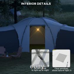 Large Tunnel Tent with 3 Bedroom, Living Area and Porch for 6-9 Person