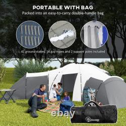 Large Tunnel Tent with 3 Bedroom, Living Area and Porch for 6-9 Person