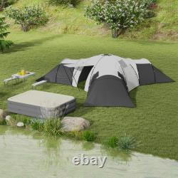 Large Tunnel Tent with 3 Bedroom, Living Area and Porch for 6-9 Person