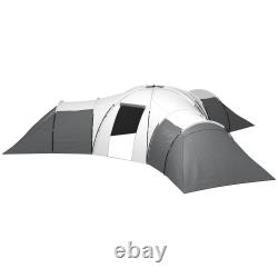 Large Tunnel Tent with 3 Bedroom, Living Area and Porch for 6-9 Person