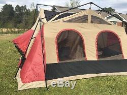 Large Used 15x15 Jeep Camping Tent 4 Room Vacation Home With Canvas Rolling Bag