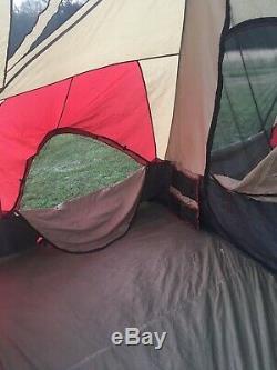 Large Used 15x15 Jeep Camping Tent 4 Room Vacation Home With Canvas Rolling Bag