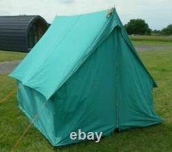 Large Vintage Green Canvas Ridge Tent 3m x 2m, UK Scout shop, with extended fly