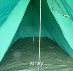 Large Vintage Green Canvas Ridge Tent 3m x 2m, UK Scout shop, with extended fly