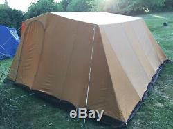 Large Vintage Retro Canvas Frame Tent. 1970s. Orange & Brown. Made By Lichfield