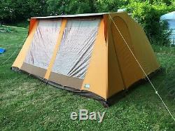 Large Vintage Retro Canvas Frame Tent. 1970s. Orange & Brown. Made By Lichfield