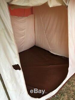 Large Vintage Retro Canvas Frame Tent. 1970s. Orange & Brown. Made By Lichfield