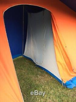 Large Vintage Retro French Canvas Frame Tent. 1970s. Red & Blue. Made By Lamont