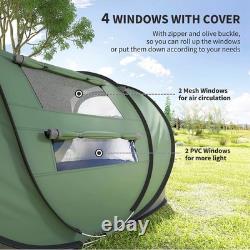 Large Waterproof Camping tent, Dome Pop-Up Tent with Windows Fit for 4-5 Familie