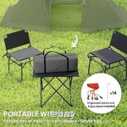 Large Waterproof Family Tent with Two Rooms Groundsheet Dome Style Camping Tent