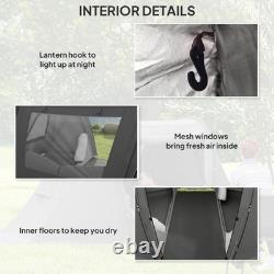 Large Waterproof Family Tent with Two Rooms Groundsheet Dome Style Camping Tent