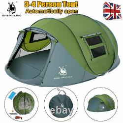Large family outdoor camping instant pop-up tent waterproof 3-4 people
