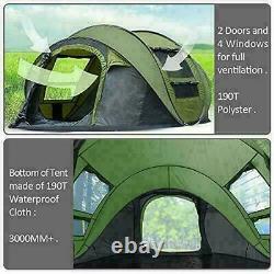 Large family outdoor camping instant pop-up tent waterproof 3-4 people