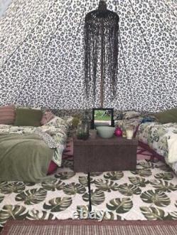 Leopard Print Glamping Bell Tent, Sleeps 4, Boutique Camping. 4 Meters