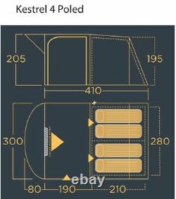 Lichfield Kestrel 4 Man Family Tent Package (Tent, Carpet and Footprint)