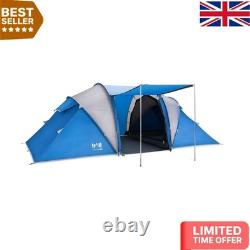 Luxury 4-Person Camping Tent with Living Space, 3000mm Waterproof Rating