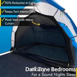 Luxury 4-Person Camping Tent with Living Space, 3000mm Waterproof Rating